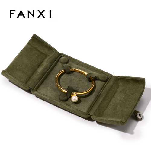 FANXI Custom Green Suede Bangle Box