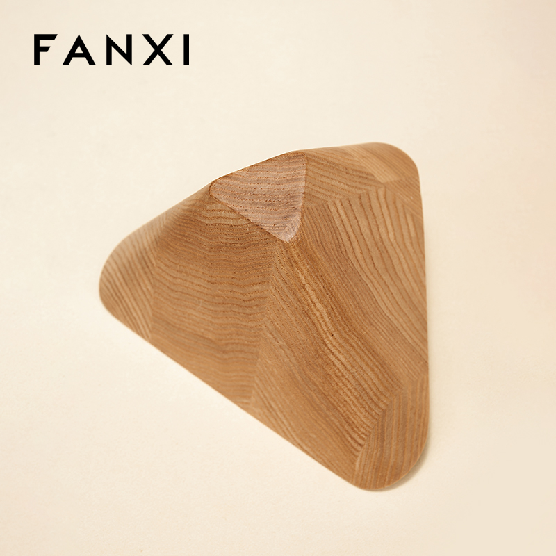 FANXI Special Beige Wooden Microfiber Wood Watch Stand