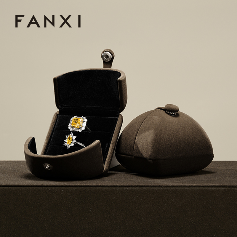 FANXI Wholesale Grey Jewelry Specific Velvet Jewelry Box