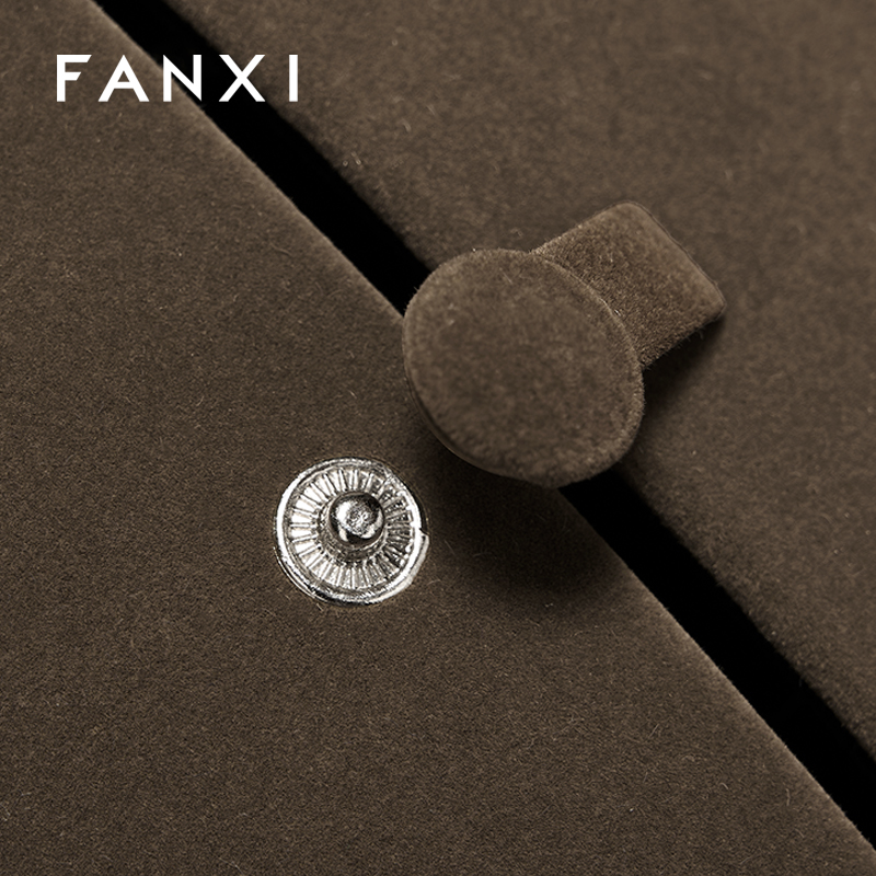 FANXI Wholesale Grey Jewelry Specific Velvet Jewelry Box