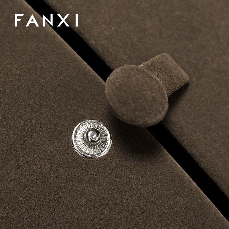 FANXI Wholesale Grey Jewelry Specific Velvet Jewelry Box