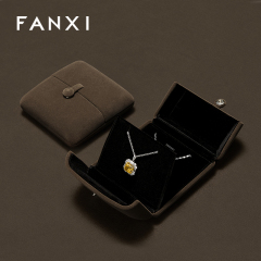 FANXI Wholesale Grey Jewelry Specific Velvet Jewelry Box