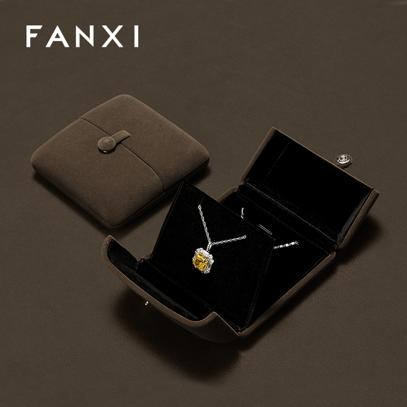 FANXI Wholesale Grey Jewelry Specific Velvet Jewelry Box