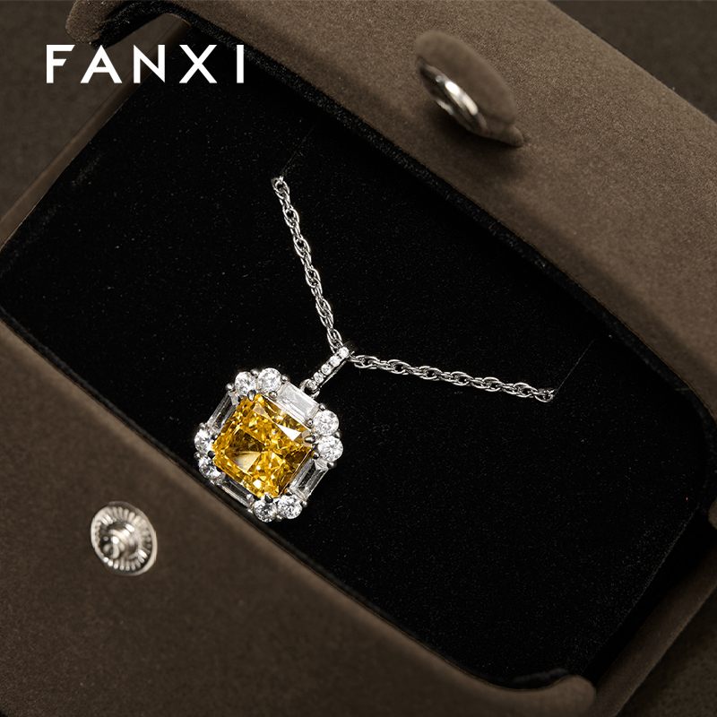FANXI Wholesale Grey Jewelry Specific Velvet Jewelry Box