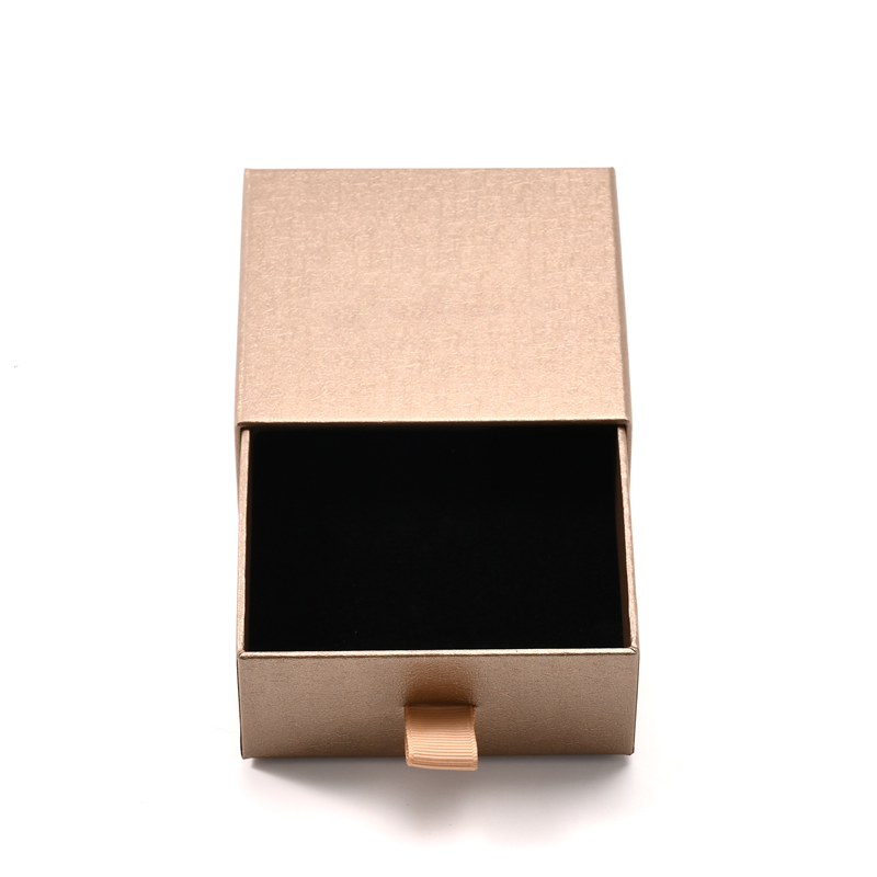 FANXI Custom Champagne Color Paper Velvet Drawer Box