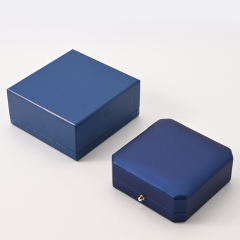 FANXI Custom Beige Blue PU Leahther Velvet Pendant Box