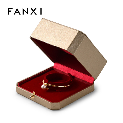 FANXI Custom Red Paper Velvet Bangle Box