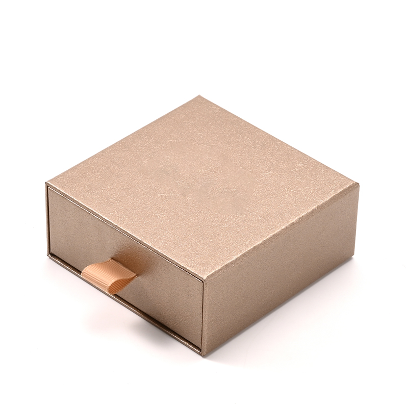 FANXI Custom Champagne Color Paper Velvet Drawer Box