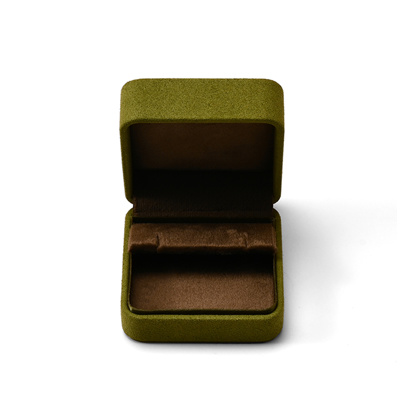 FANXI Custom Green Microfiber Velvet Satin Ring Box