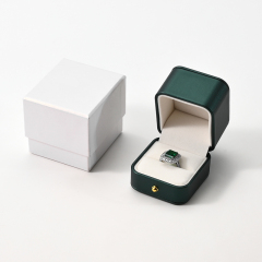 FANXI Custom Green PU Leather Velvet Ring Box