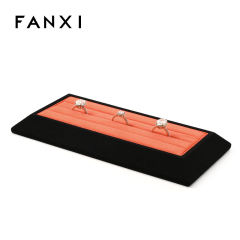 FANXI Custom Orange Microfiber Jewelry Display Tray