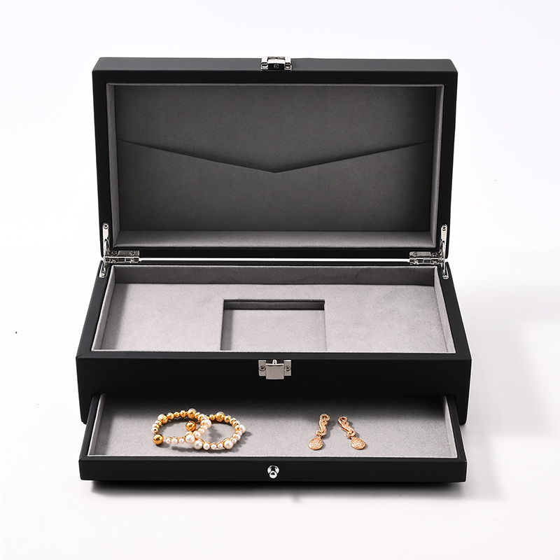 FANXI Custom Black PU Leather Microfiber Jewelry Case