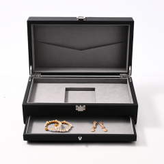 FANXI Custom Black PU Leather Microfiber Jewelry Case