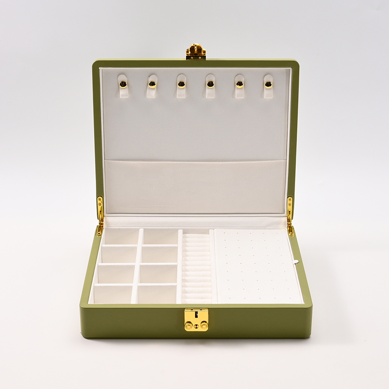 FANXI Custom Green PU Leather Suede Jewelry Case