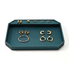 FANXI Custom Green PU Leather Jewelry Display Tray