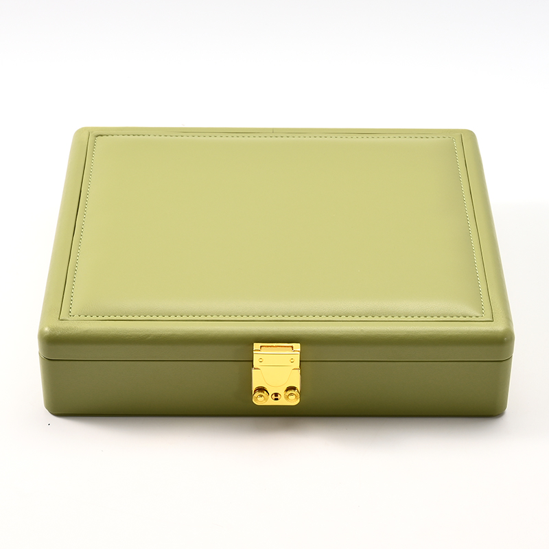 FANXI Custom Green PU Leather Suede Jewelry Case