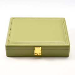 FANXI Custom Green PU Leather Suede Jewelry Case