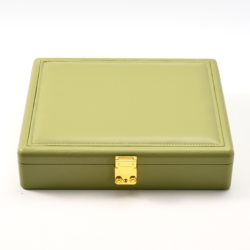 FANXI Custom Green PU Leather Suede Jewelry Case