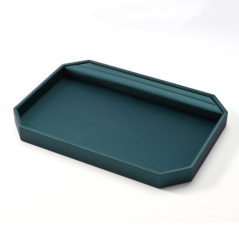 FANXI Custom Green PU Leather Jewelry Display Tray