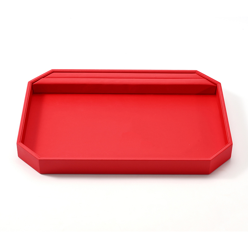 FANXI Custom Red PU Leather Jewelry Tray