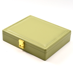 FANXI Custom Green PU Leather Suede Jewelry Case