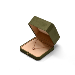FANXI Custom Green PU Leather Velvet Pendant Box