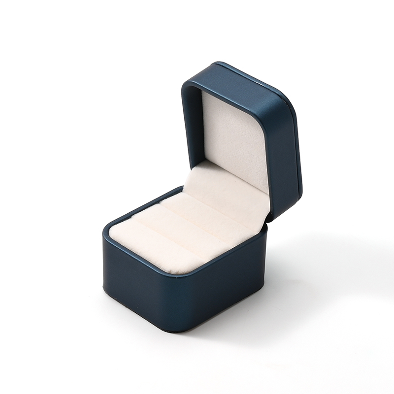 FANXI Custom Blue PU Leather Velvet Ring Box