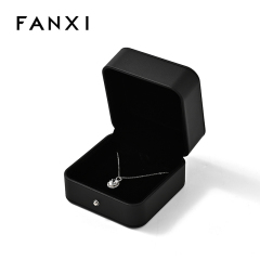 FANXI Custom Black PU Leather Velvet Pendant Box