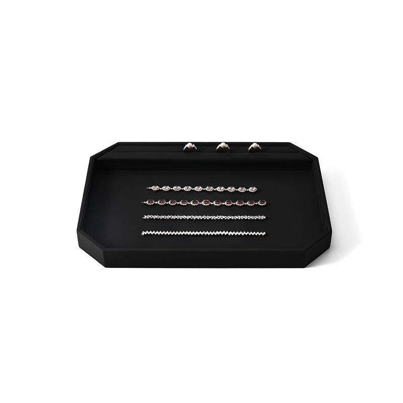 FANXI Custom Black PU Leather Jewelry Tray
