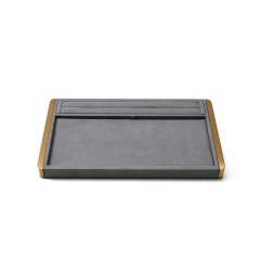 FANXI Custom Gray Microfiber Metal Jewelry Dish
