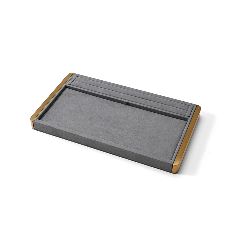 FANXI Custom Gray Microfiber Metal Jewelry Dish