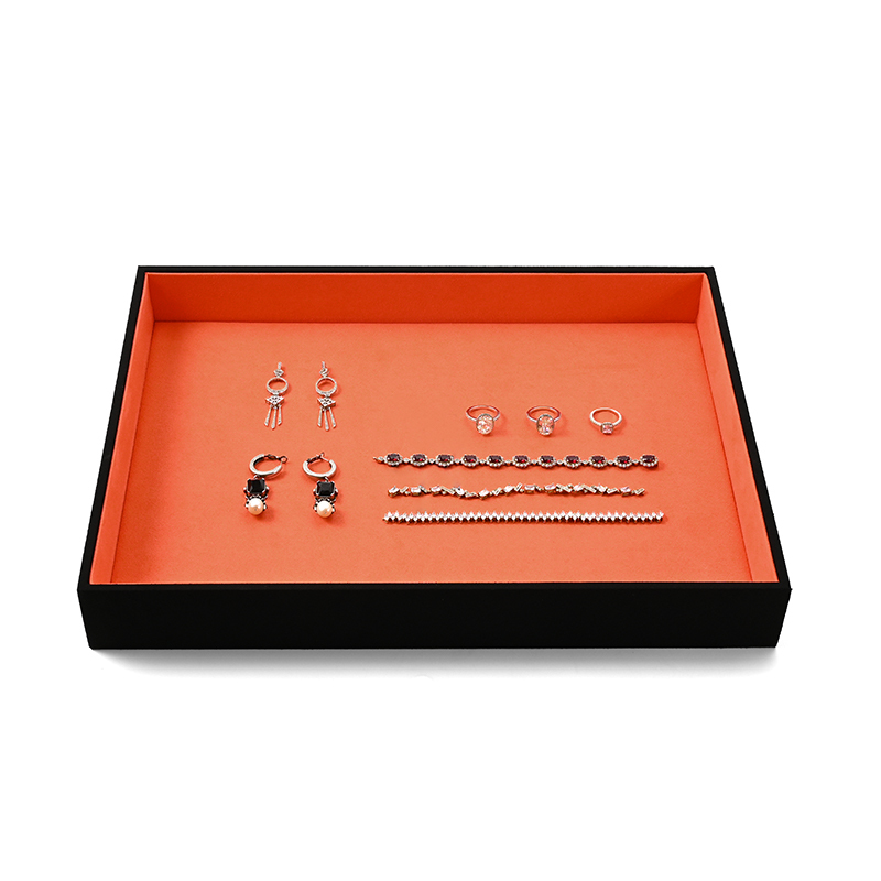 FANXI Custom Orange PU Leather Velvet Jewelry Dish