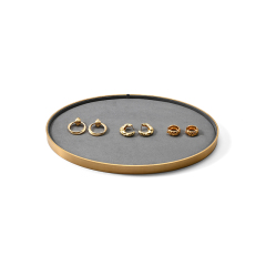 FANXI Custom Gray Microfiber Metal Jewelry Dish