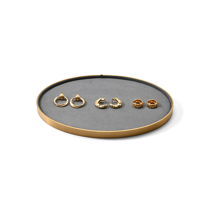 FANXI Custom Gray Microfiber Metal Jewelry Dish