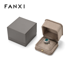 FANXI Custom Gray Suede Ring Box