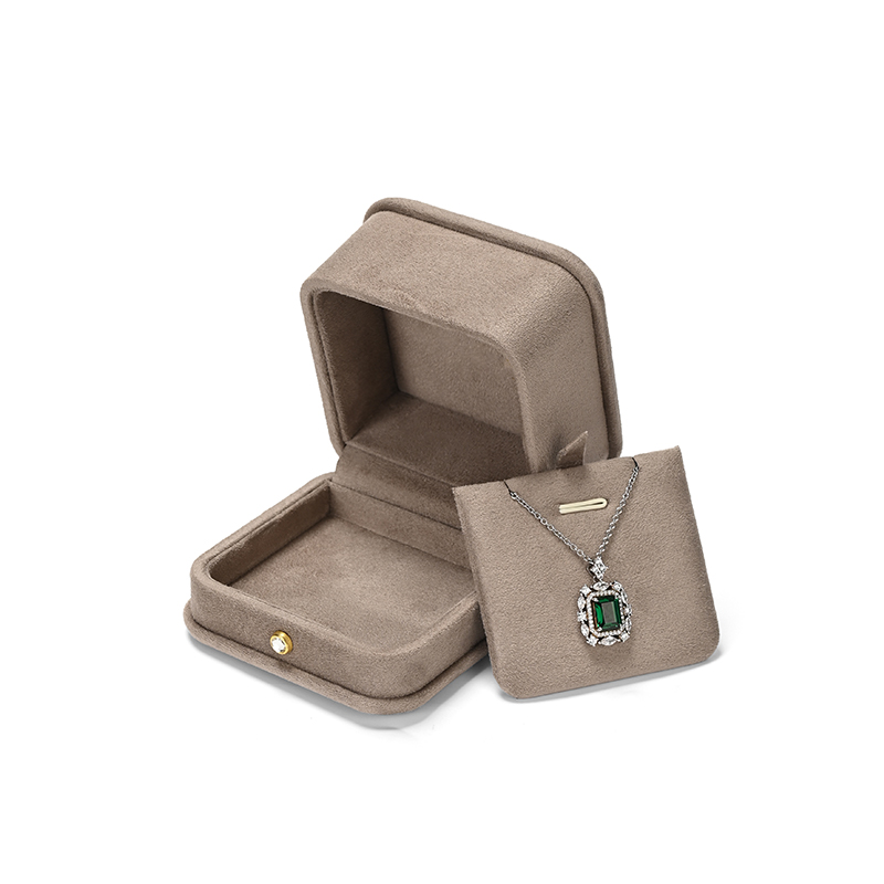 FANXI Custom Gray Suede Pendant Box
