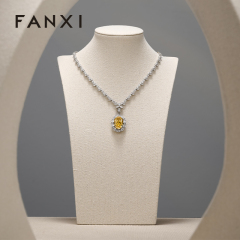 FANXI High Quality Beige Linen Jewelry Portait Stand