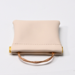 FANXI Custom Pink Beige PU Leather Jewelry Pouch