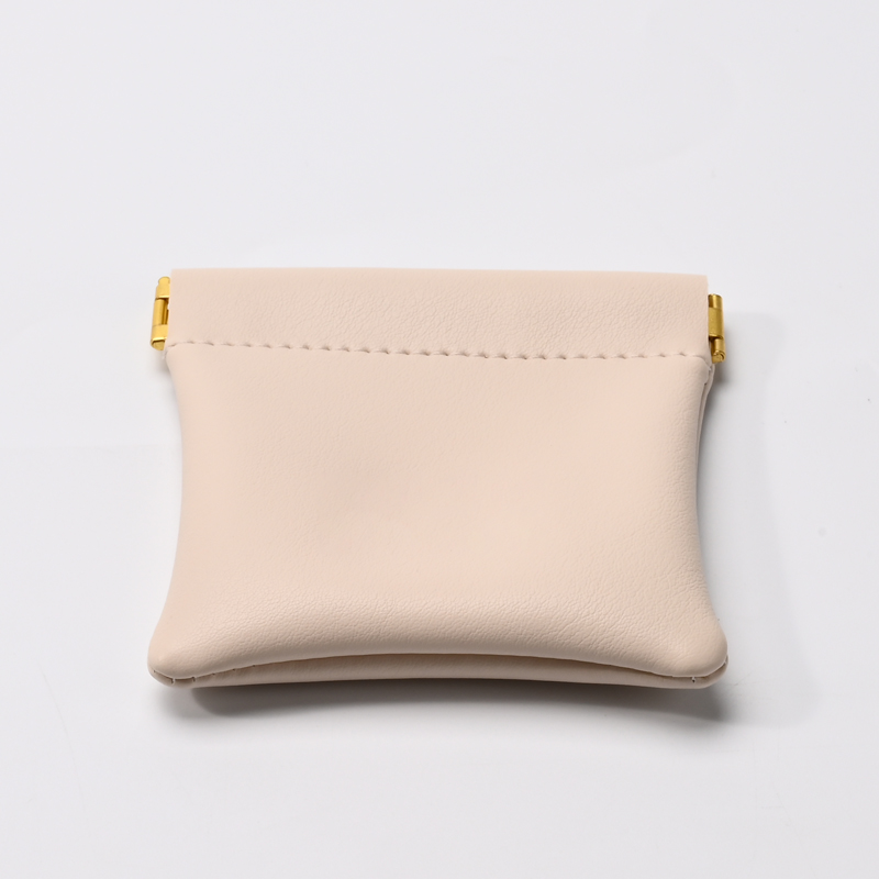 FANXI Custom Pink Beige PU Leather Jewelry Pouch