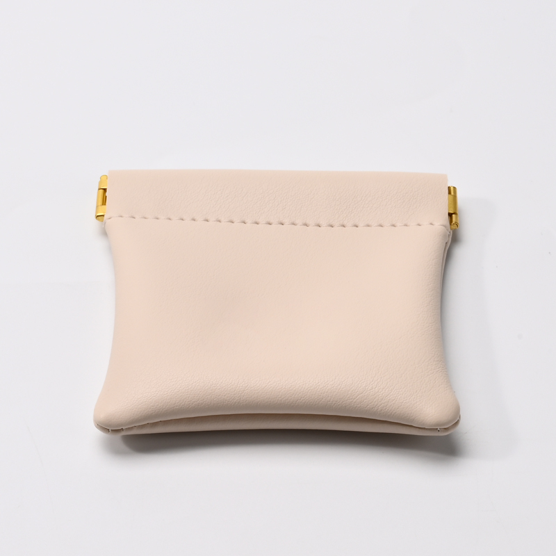 FANXI Custom Pink Beige PU Leather Jewelry Pouch