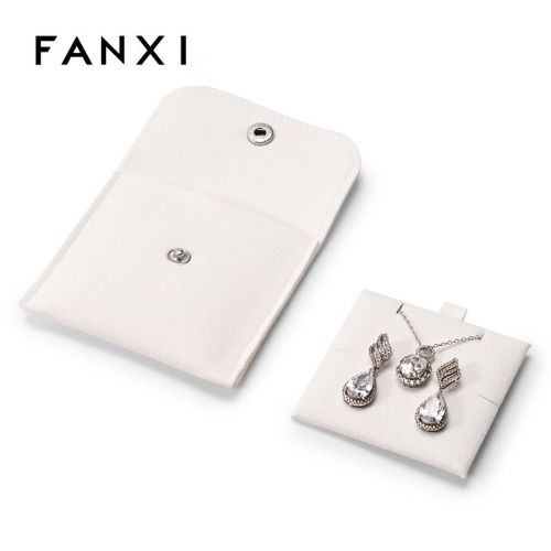 FANXI Custom White Microfiber Snap Pouch