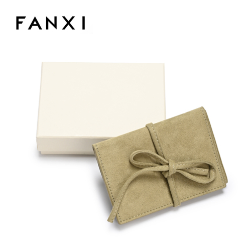 FANXI Custom Green Suede Jewelry Pouch