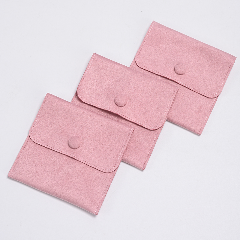 FANXI Custom Pink Suede Jewelry Pouch