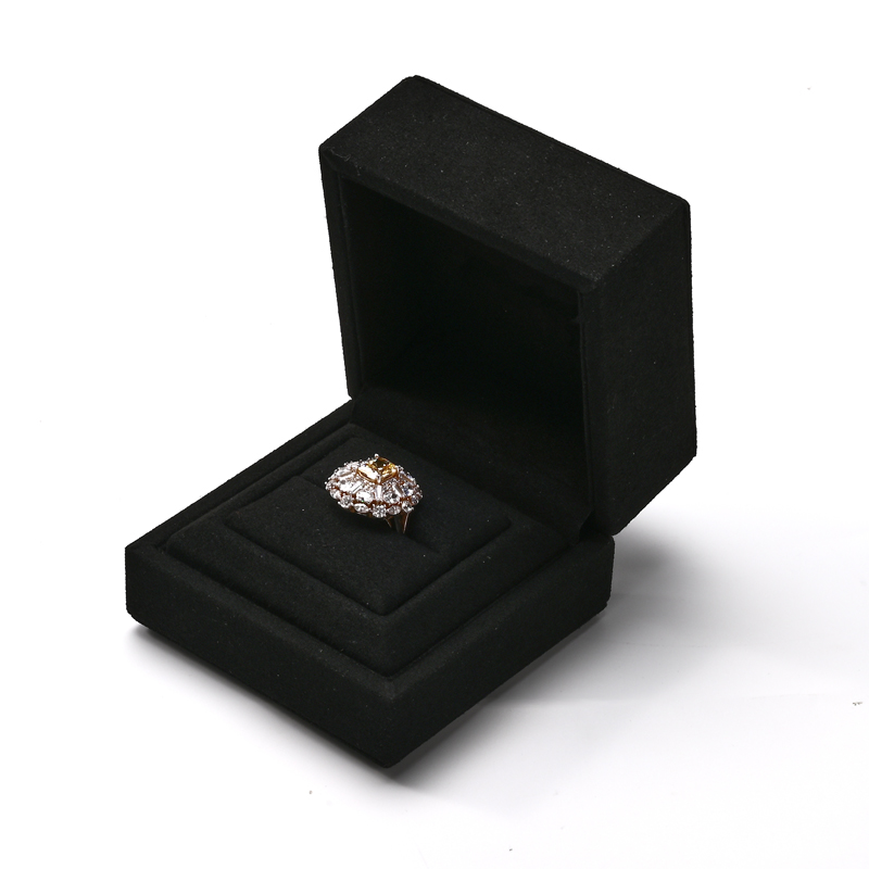 FANXI Custom Black Microfiber Led Light Earring Ring Box