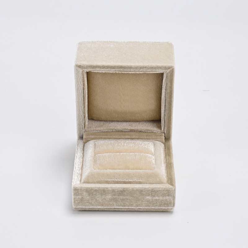 FANXI Custom Beige Velvet Paper Ring Box