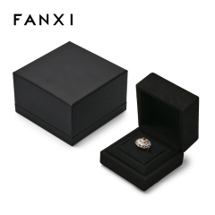 FANXI Custom Black Microfiber Led Light Earring Ring Box