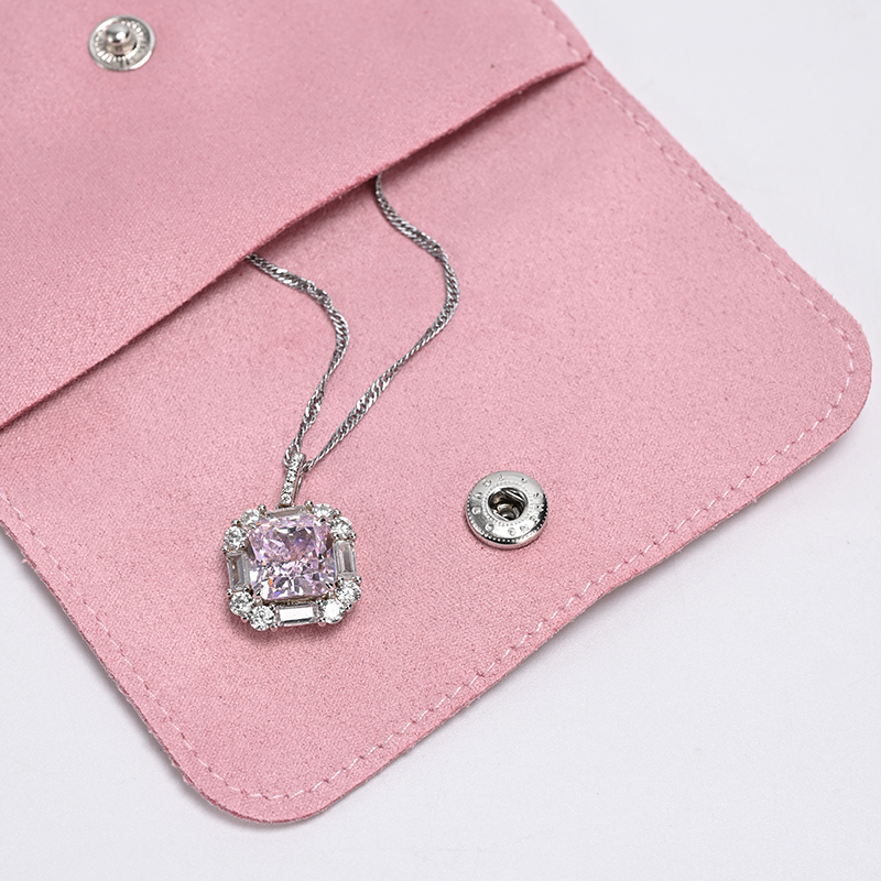 FANXI Custom Pink Suede Jewelry Pouch