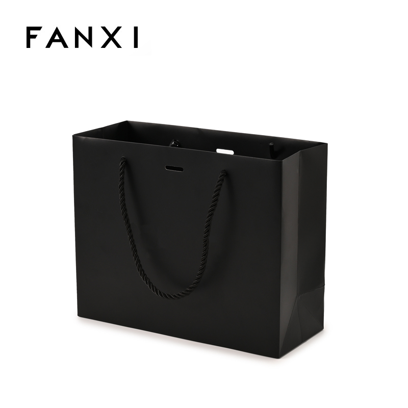 FANXI Custom Black Paper Jewelry Bag