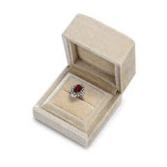 FANXI Custom Beige Velvet Paper Ring Box