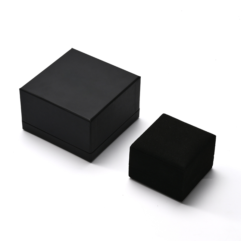 FANXI Custom Black Microfiber Led Light Earring Ring Box